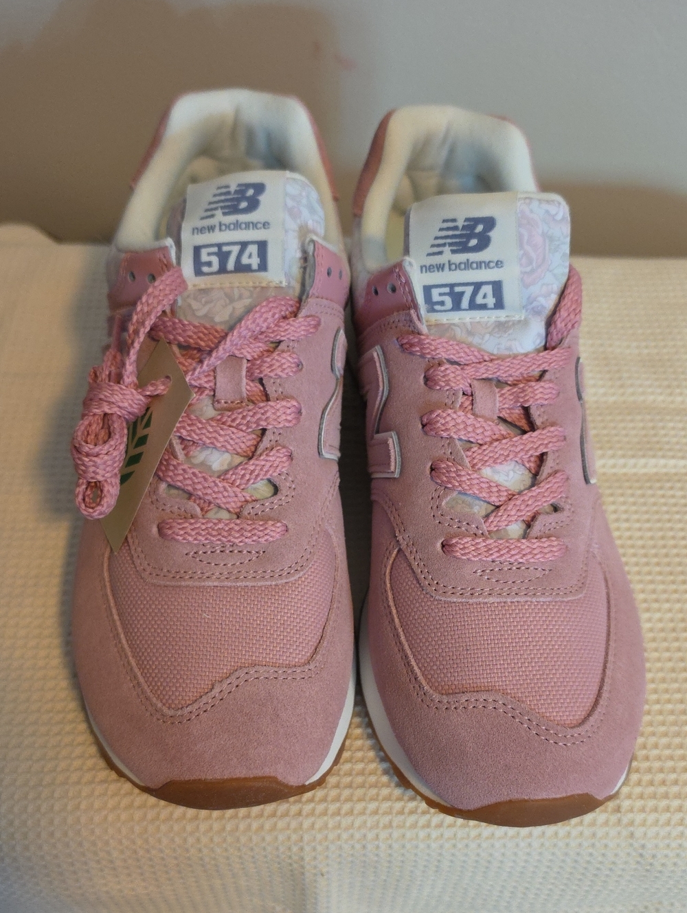New Balance Women’s Pink 574 Lace-Up Sneakers